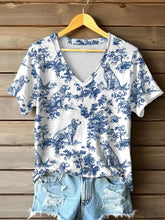 Damen Golden Retriever T-Shirts mit V-Ausschnitt